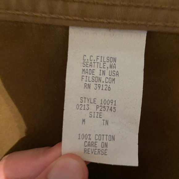 Filson Shelter Cloth Waterfowl Upland Waxed Coat Tan Medium Style 10091 - Picture 6 of 9